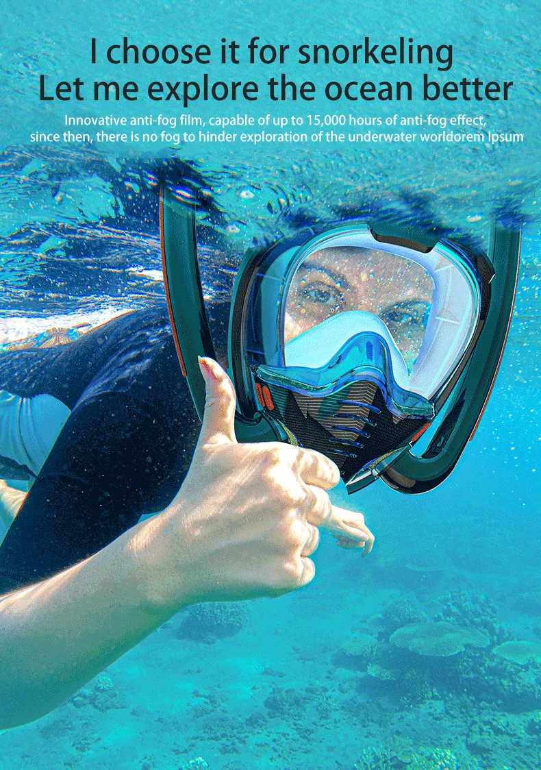 

1/2PCS Snorkeling Mask Double Tube Silicone Full Dry Diving Mask Adult Swimming Mask Diving Goggles Self Contained Underwater