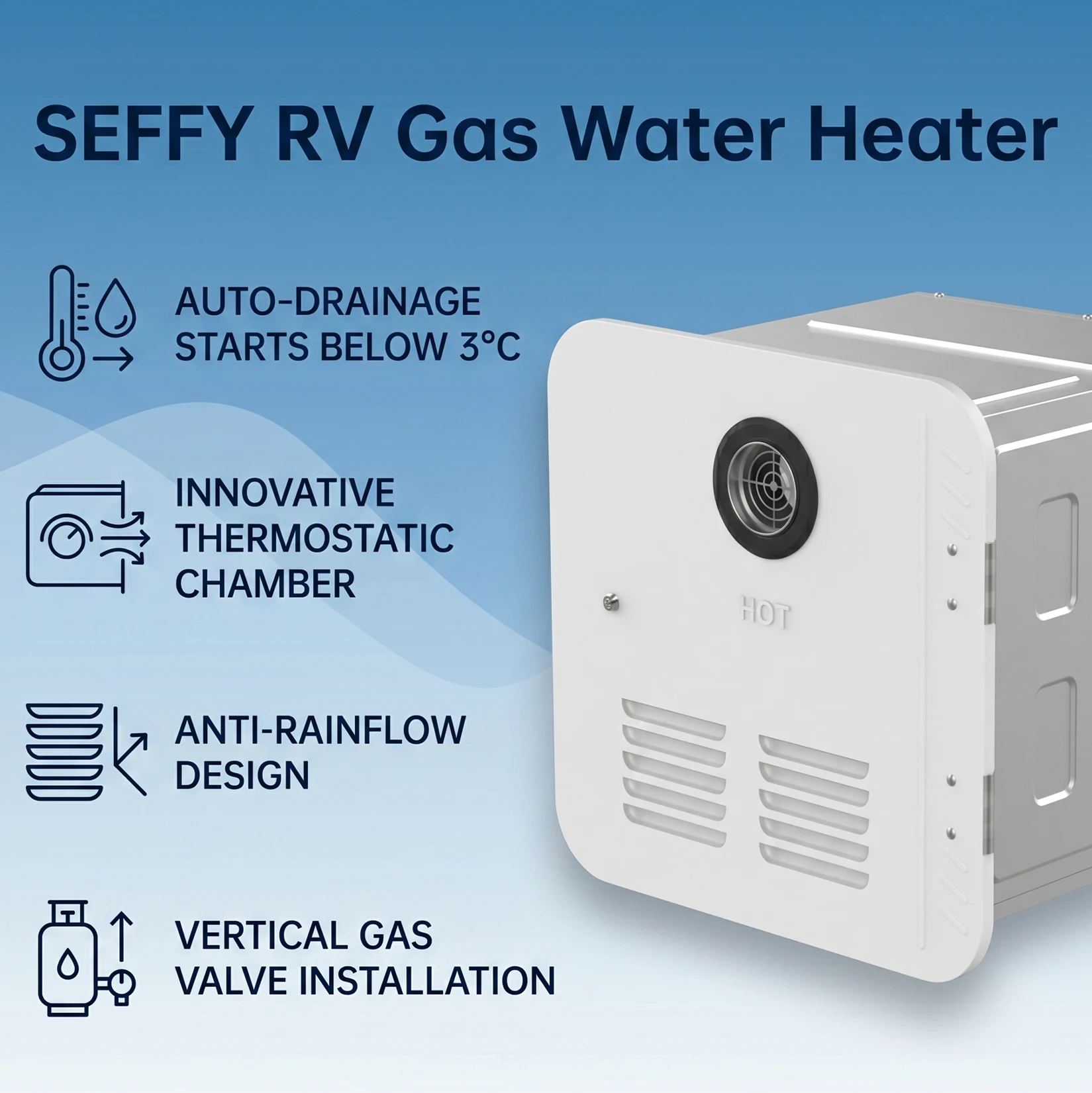 Customizable RV Car Outdoor Instant Gas Water Heater Stainless Steel Heat Exchanger Class Energy Efficiency Private Label for