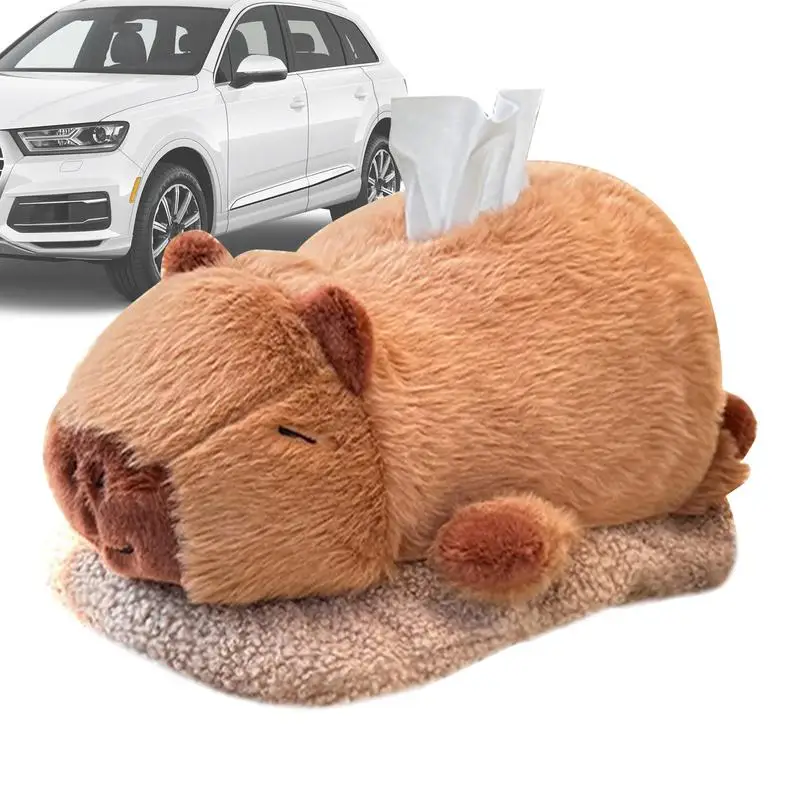 Animal Car Tissue Box Plush Animal Car Tissue Box Holder With Charcoal Pack Design Napkin Tissue Dispenser Holder For Car And