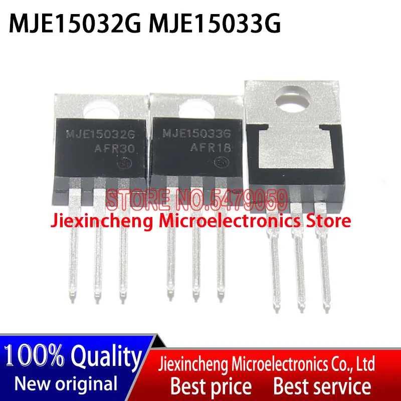 (20 pces = 10pair) mje15032g mje15033g mje15032 mje15033 to220 transistor de áudio 8a 250v novo original