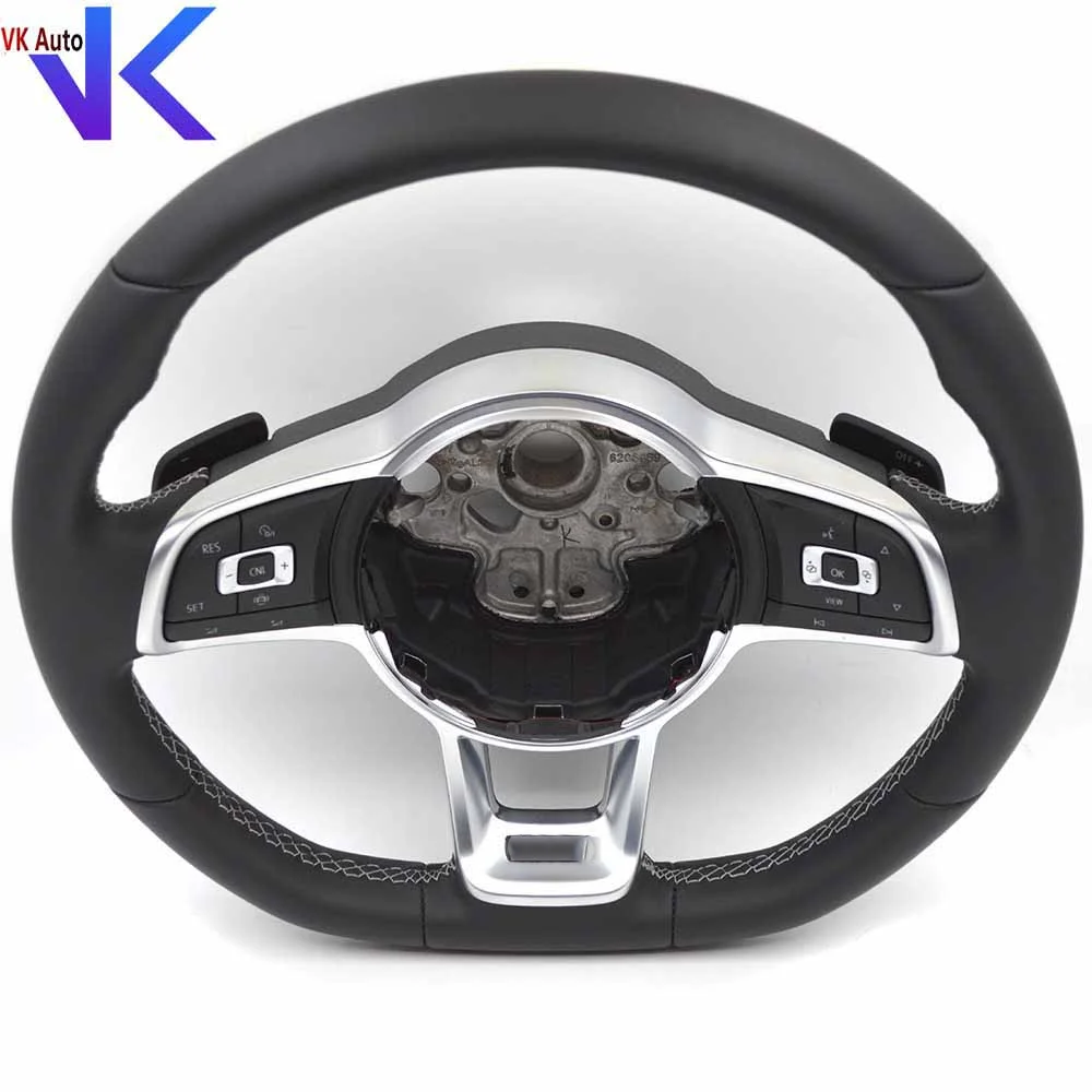 New/Old LOGO RLINE Sports Steering Wheel With Shift Paddles For VW Golf 7 7.5 R/ Passat B8,/Troc/ Arteon/Tiguan MK2