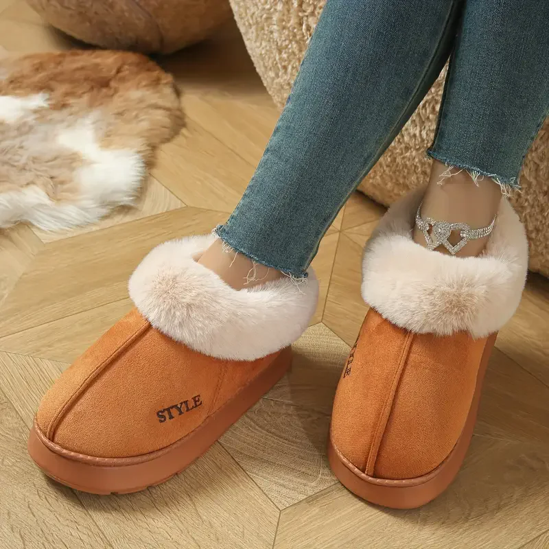 2025 الوردي فو الفراء الشتاء أحذية المنزل النساء جديد فو الجلد المدبوغ الثلوج أحذية بوت قصيرة أفخم امرأة عدم الانزلاق سميكة القاع الدافئة مبطن الأحذية