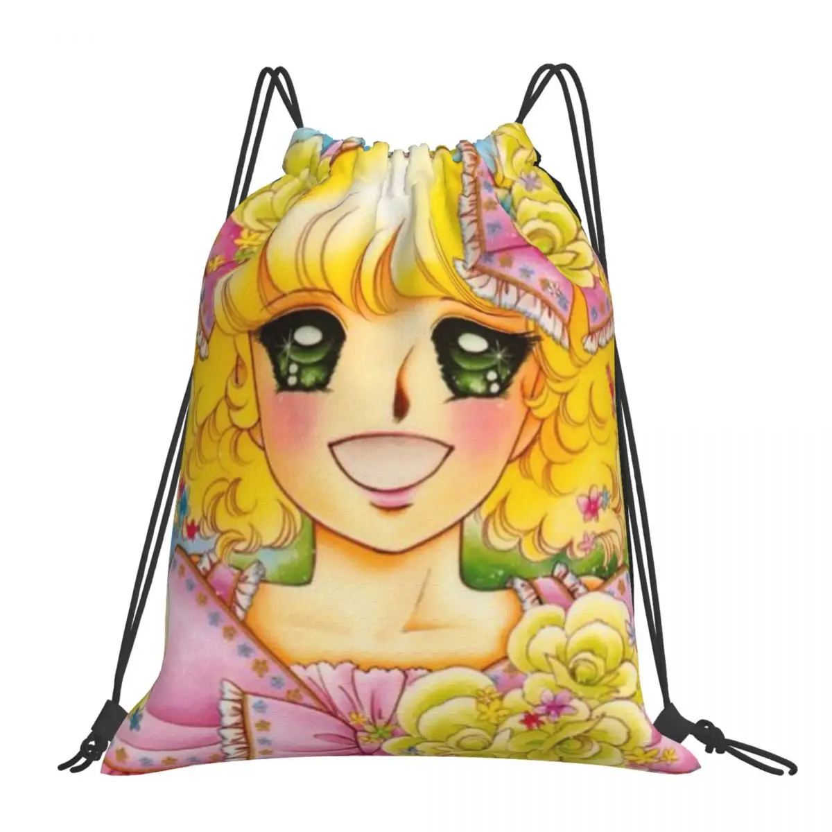 Doces doces anime mochilas moda portátil sacos de cordão pacote bolso saco de esportes sacos de livro para estudantes de viagem