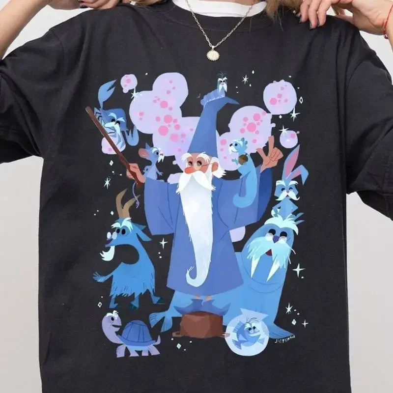 New Merlin Higitus Figitus Migitus Mum Retro black T shirt