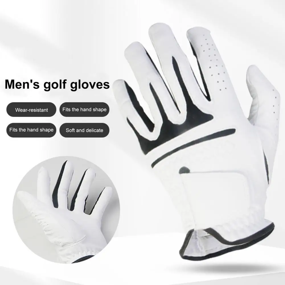 

Men's Golf Gloves for Left Hand Anti-Slip Grip Soft Sheep Leather Golf Glove Golf Shock-proof High-quality Elastic Lycra Gloves