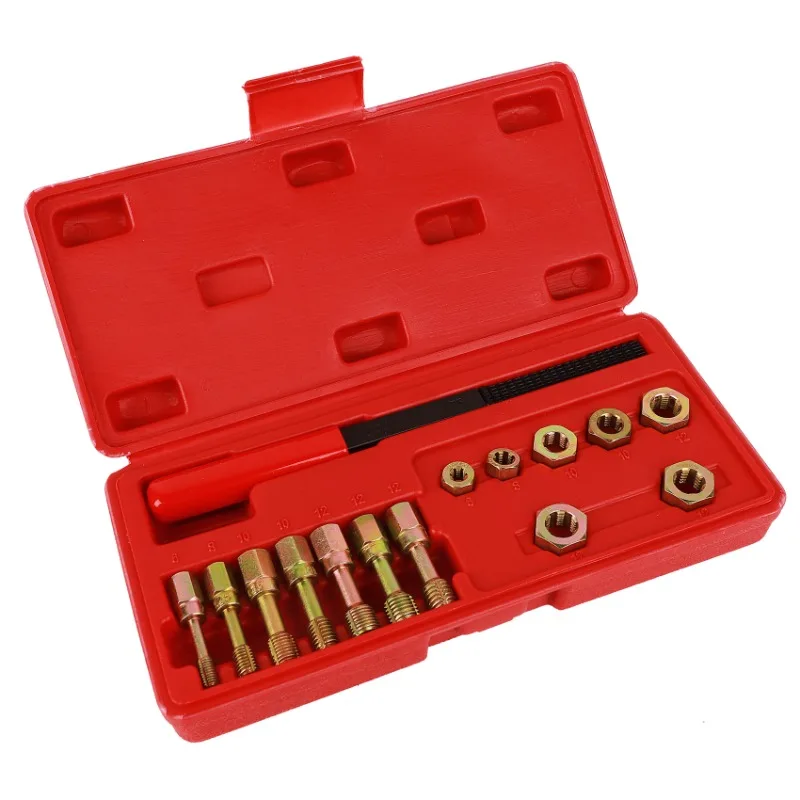 

Инструмент для ремонта резьбы из 15 предметов, набор для ремонта резьбы по резьбе, ремонт резьбы