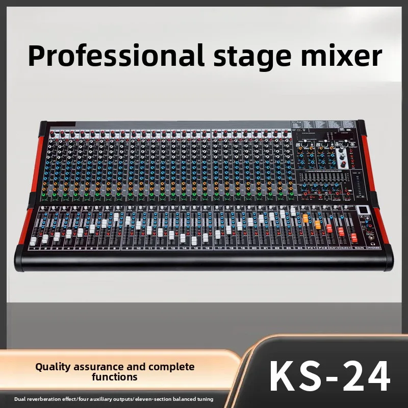 

24-канальный двойной эффект реверберации с четырьмя вспомогательными выходами, сбалансированный уличный микшер для свадебной сцены KS-24