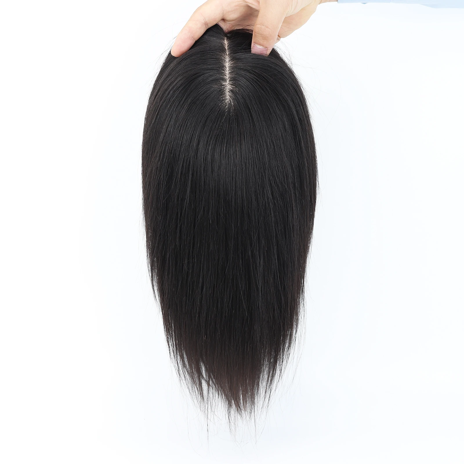 شعر مستعار طبي بشري بكر حقيقي، مظهر حريري، مظهر طبيعي، شبكة مرنة ناعمة خفيفة قابلة للتنفس، مريحة للارتداء للنساء #3