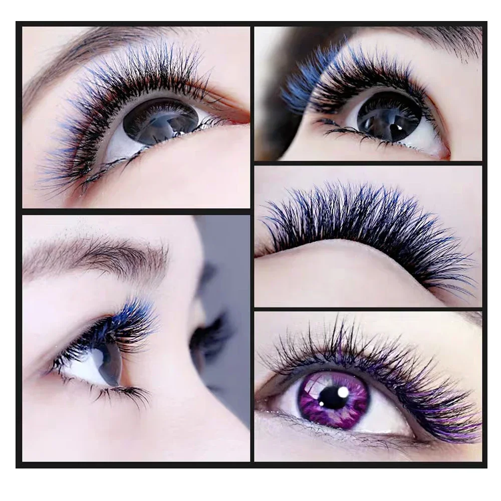 Yelix Mink Volume Lashes Ombre Silk Fake Eyelash Extension Super Soft Two-tone Individual Eyelashes Gradient Color 0.12mm