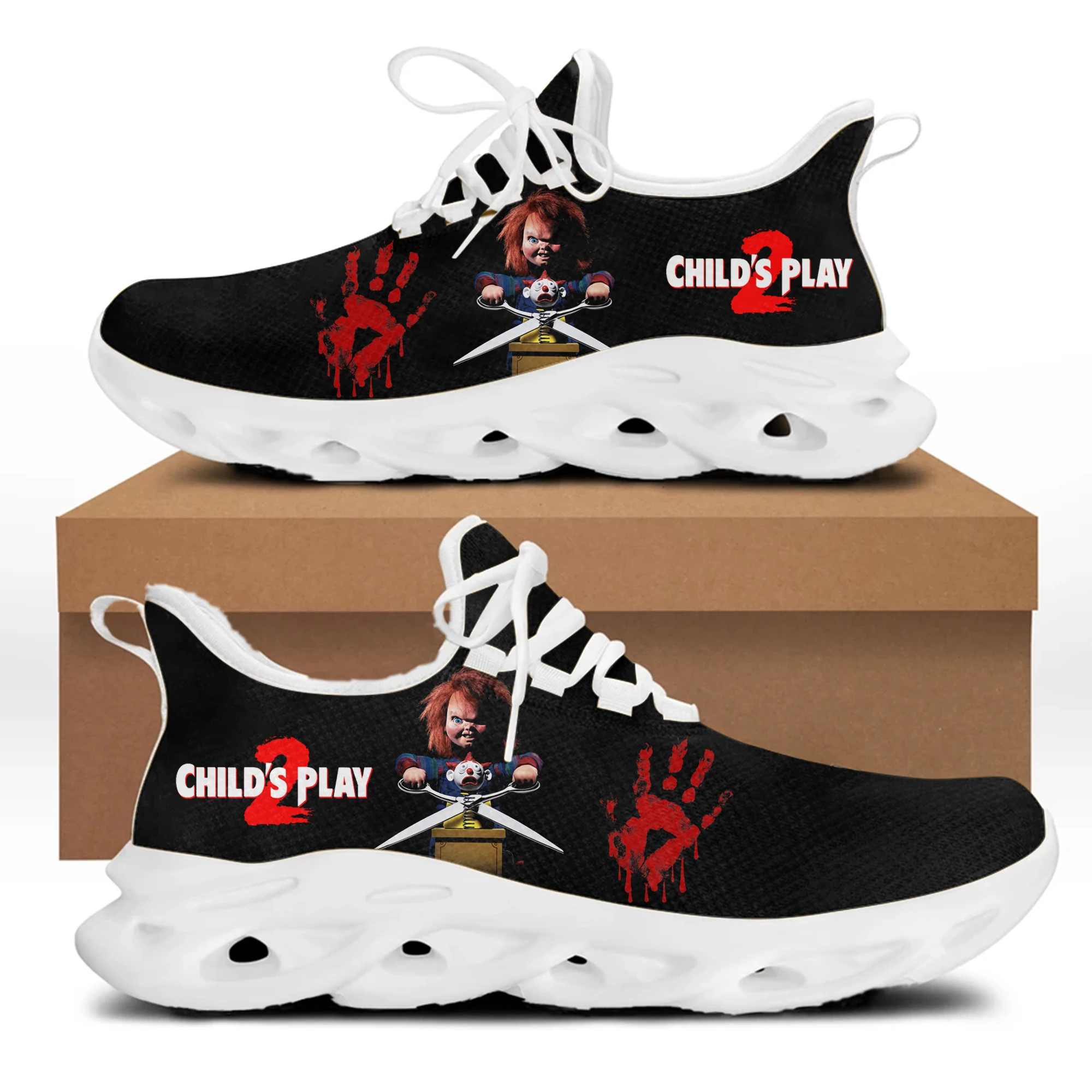 Childs Play Chucky Horror Movie Flats Sneakers Mens Womens Sports Running Shoes High Quality DIY Sneaker Custom Made Shoe