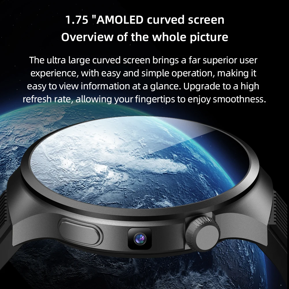 4G كامل Netcom VP30 Smartwatch أندرويد 10.0 1.75 بوصة Amoled 500W HD كاميرا مراقبة الصحة GPS WIFI المكالمة العالمية ساعة ذكية