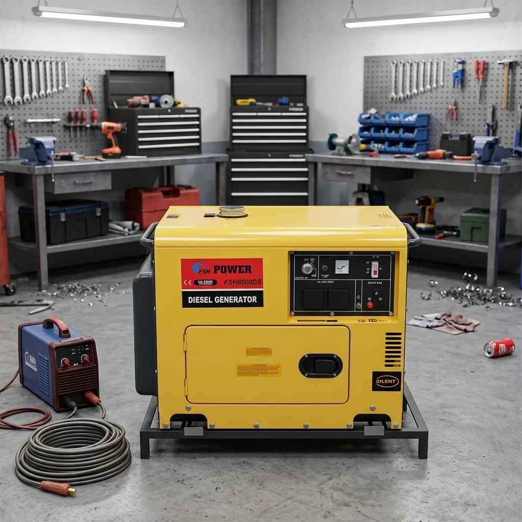 Industrial 12kW Double-Cylinder Diesel Generator - Heavy Duty 220V Power For Workshops