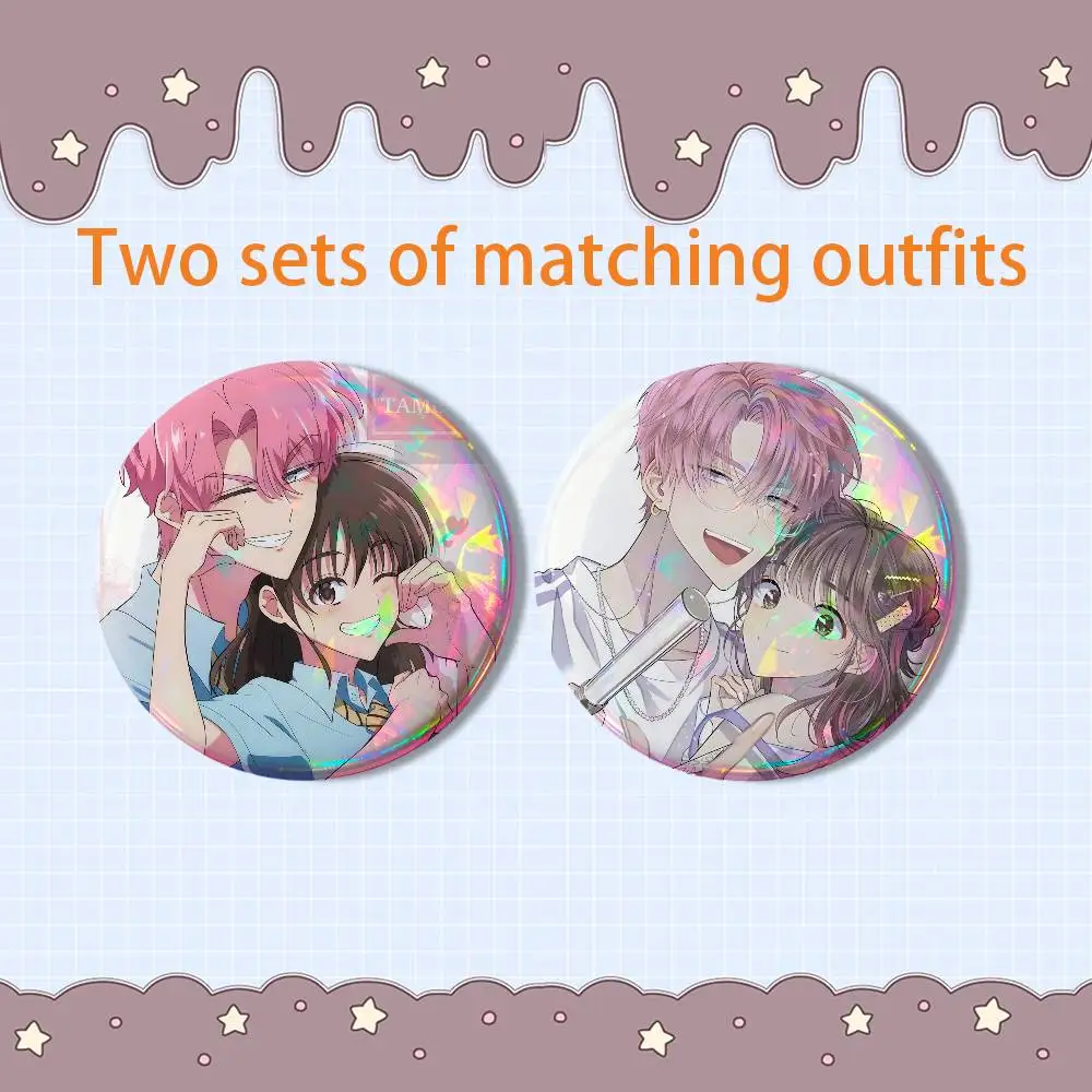 Utage Kinoshita Tamons B-Side Fukuhara 2 piece set Badges On Backpack Jacket Cartoon Round Brooches Acrylic Button Pins