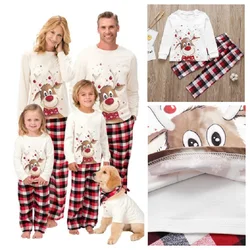 Christmas Family Pajamas 2024 Xmas Matching Outfits Deer Adult Kid Pjs Set Baby Jumpsuit Family Matching Pyjamas