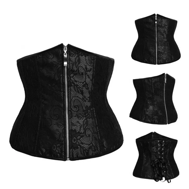 

Women's Lace Front Zipper Underbust Warmth Waist Corset Bustier Bridal Dress Body Shaper for Women Thin Weight Loss Perfect for