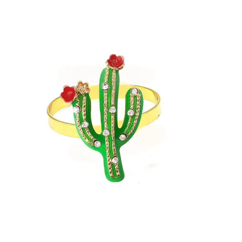 

8pcs/lot Simulation cactus napkin ring green plant napkin ring mouth cloth ring wedding table decoration