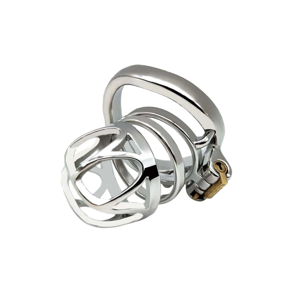 FRRK Full Hollow Stainless Steel Male Chastity Cage Cock Lock Penis Rings 정조대 Abstinence Restrain Device Sex Toys Femboys 18 - view 4