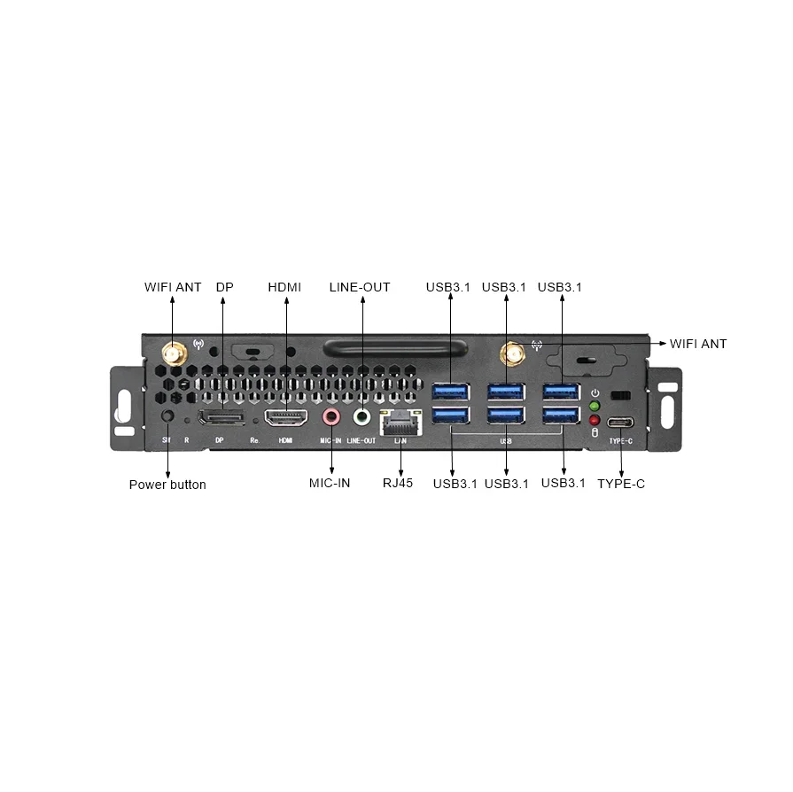 2025 New Design OPS I3 I5 I7 10th 12th 13th DDR4 8G SSD 256G OPS Industrial Computer Mini PC