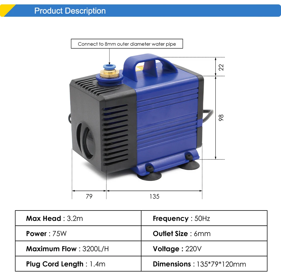 G-Penny 3,2 kW ER20 Granitbearbeitungsspindelmotor Wasserkühlung Gasdüse Kugelform 220V/380V &Inverter&Halterung – Detail 14