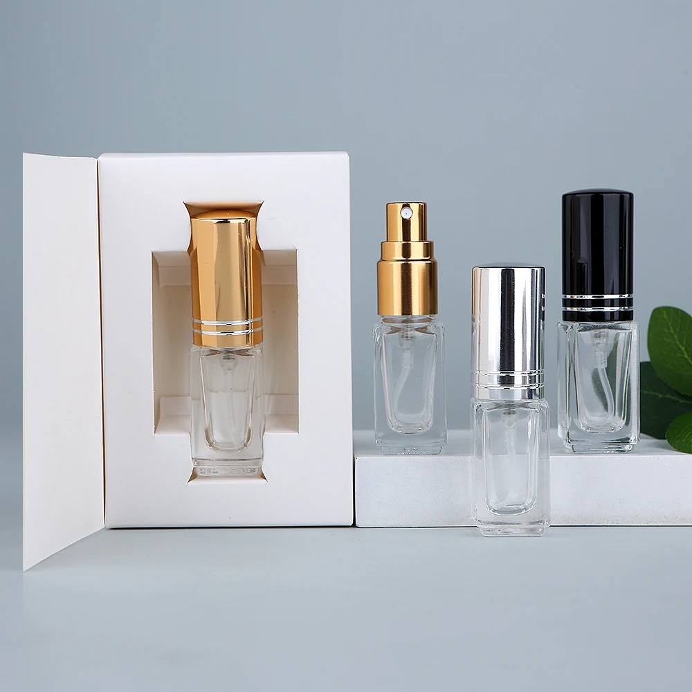 30/50Pcs 3ml Refillable Portable Empty Spray Bottle for Perfume, Toner and Facial Mist with Clear Glass Body (Gift Box Included)