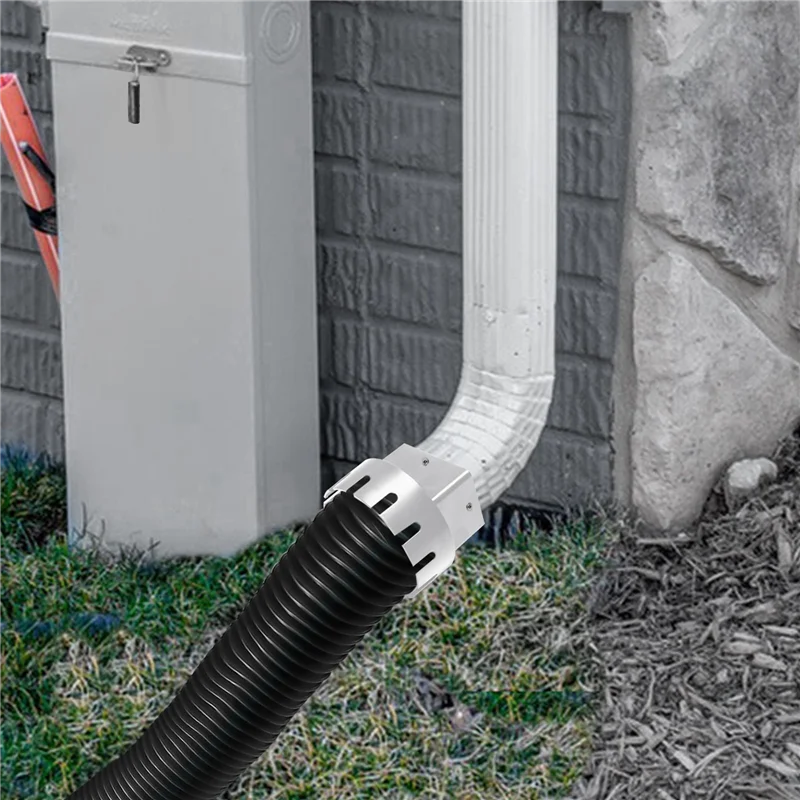 

Durable 2 Piece Downspout Adaptor To Drain Pipe Roof Rain Gutter Downspout Extensions Universal White