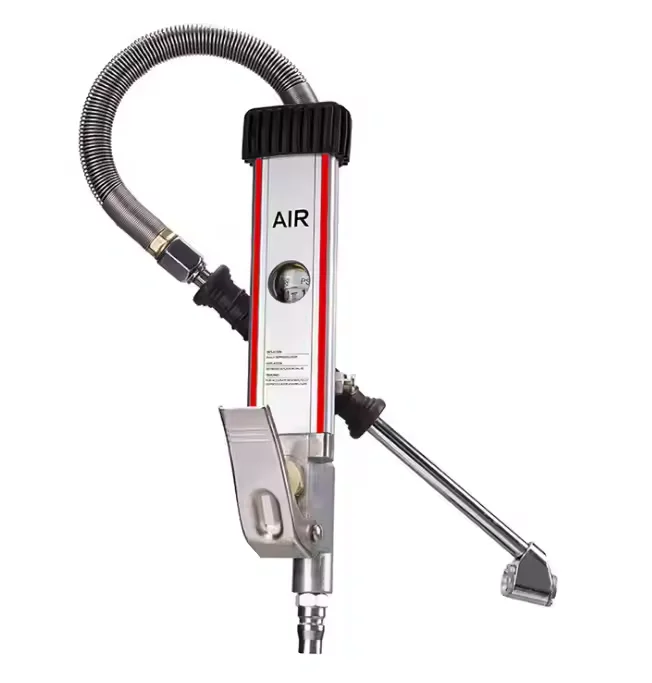 

Tyre Inflator Air Pressure Gauge Aluminum Alloy 5% Accuracy Heavy Duty 1/4" Rubber Hose for Cars Motorcycles & Vans