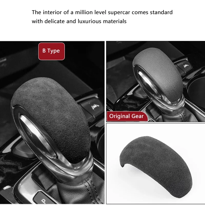 For Chevrolet EQUINOX TRAILBLAZER TRAX 2019-2026 Car ABS Suede Decoration Gear Head Cover Auto Gear Lever Protect Shell Accessry
