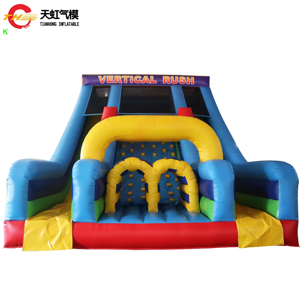 Commercial Vertical Rush Big Inflatable Slide Giant Inflatable Dry Slide with 2 Lanes for Amusement Park