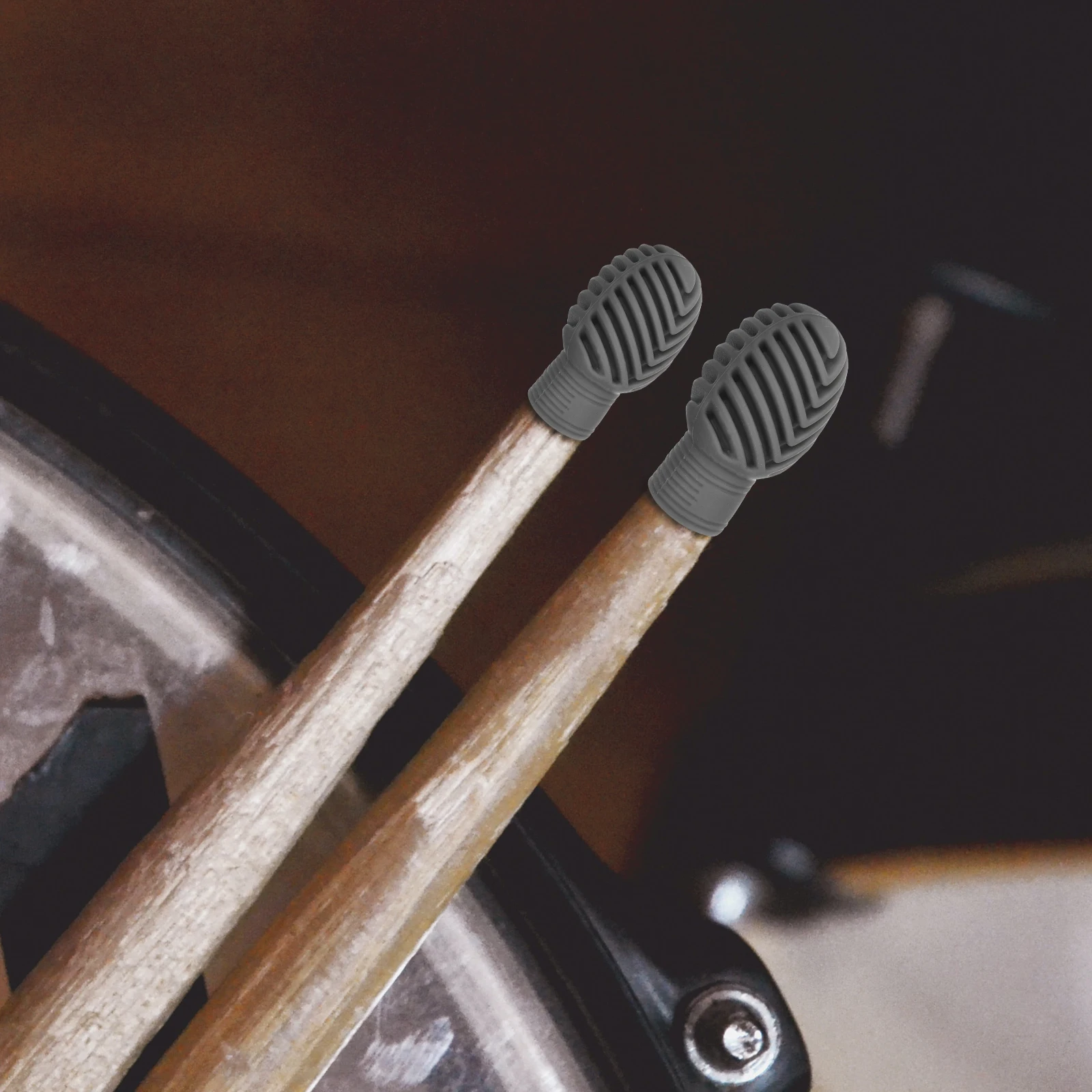 

2Pcs Silicone Drum Stick Caps High Elasticity Head Covers for Drumsticks Practice Quiet Playing Drum Supplies Non-Slip Comfort