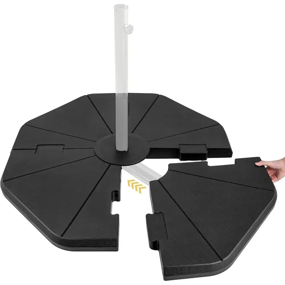 

Heavy-Duty Outdoor Patio Umbrella Base, 4-Piece Cantilever Stand, Water/Sand Fillable, Suitable for Garden, Yard, Poolside, and