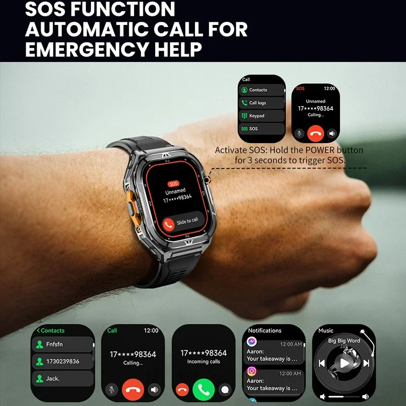 Роскошные умные часы AMOLED 2025 года, настоящие GPS, 5 АТМ, водонепроницаемые умные часы, электронные часы, спортивные наручные часы для мужчин, Xiaomi, Android