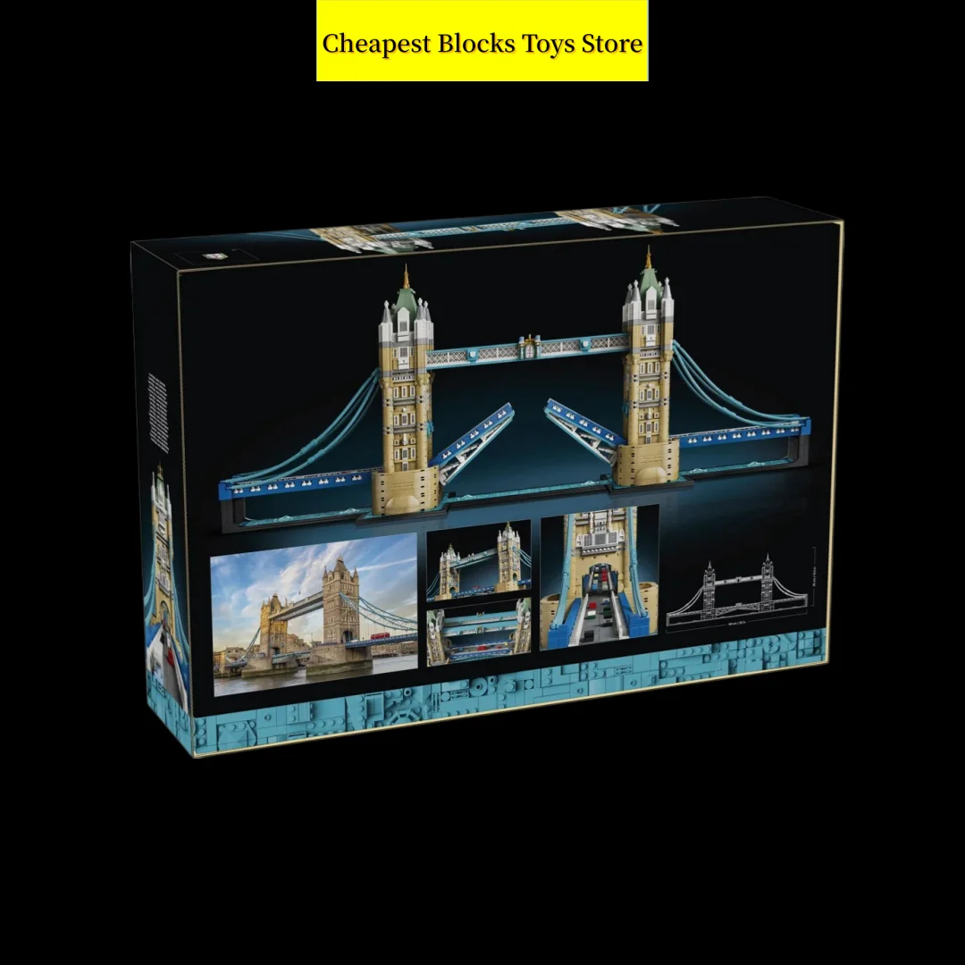 Cheapest Drawbridge Landmark Model Gothic Twin Tower Bridge Bricks Building Blocks Compatible 3745pcs Christmas Gifts for Adults