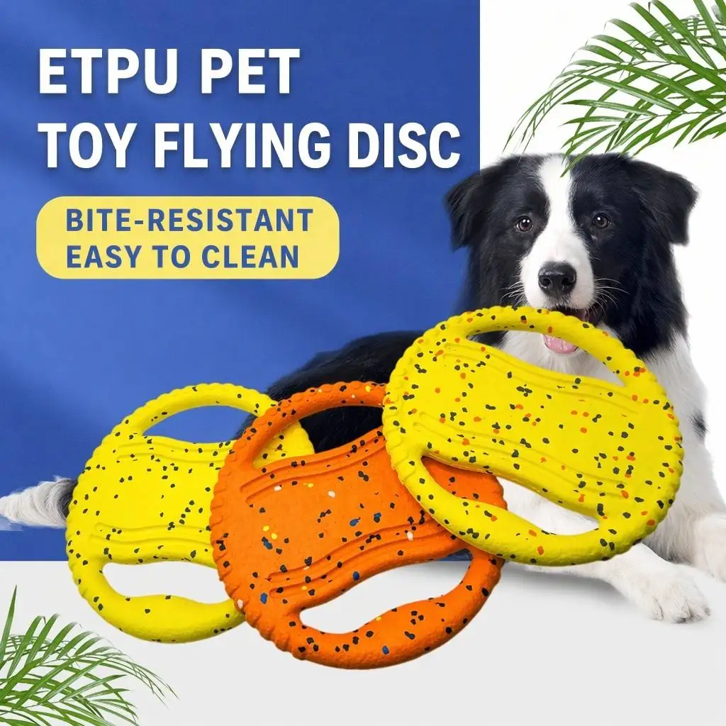 hot saltEco Friendly ETPU Solid Dog Flying Disc Bite Resistant Interactive Outdoor Fetch Dog Flyer Training Disc