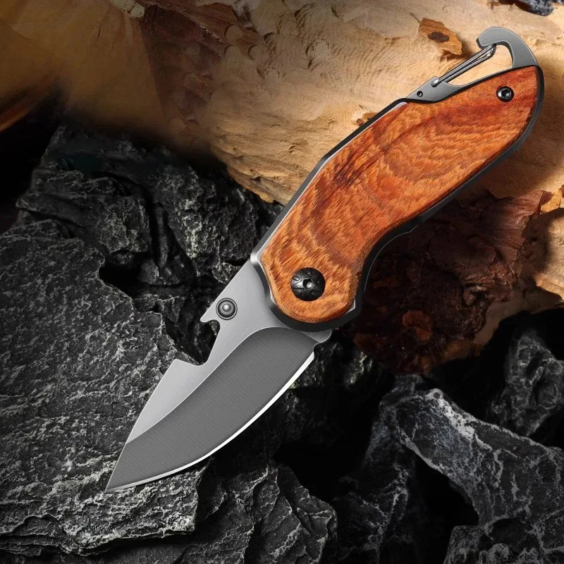 Sharp high hardness folding knife, outdoor survival tactics pocket knife, small camping knife EDC knife KR9195