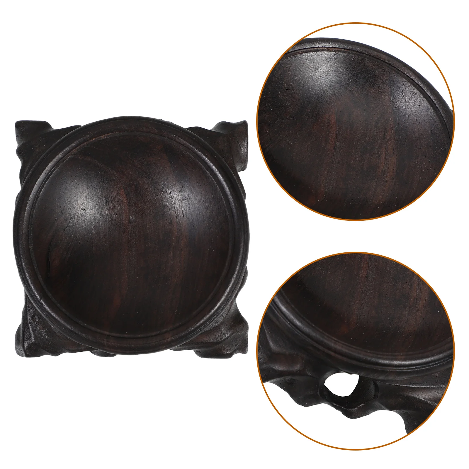 

Wood Carving Ornaments Wooden Holder Gourd Ant Shape Crystal Ball Display Stands