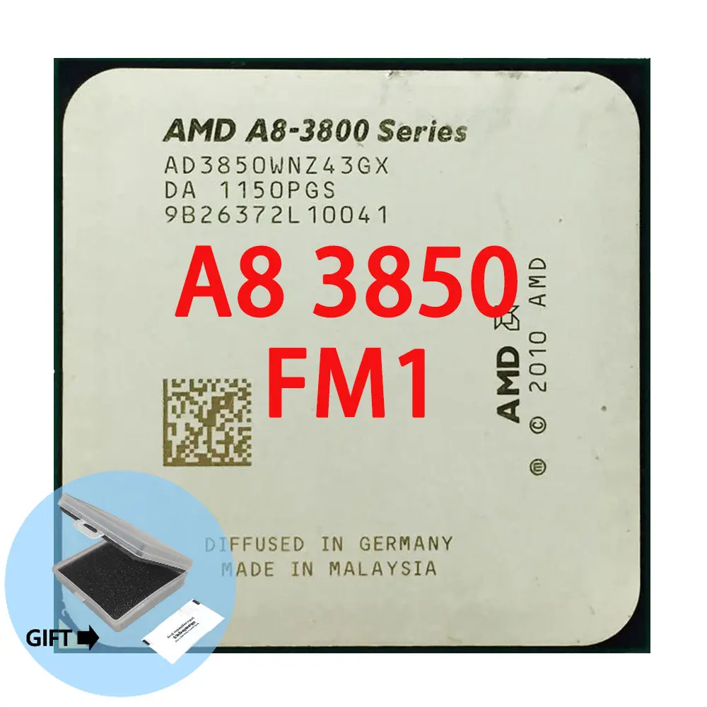 AMD A8-series A8-3850 A8 3850 2.9 GHz Quad-Core CPU Processor AD3850WNZ43GX Socket FM1