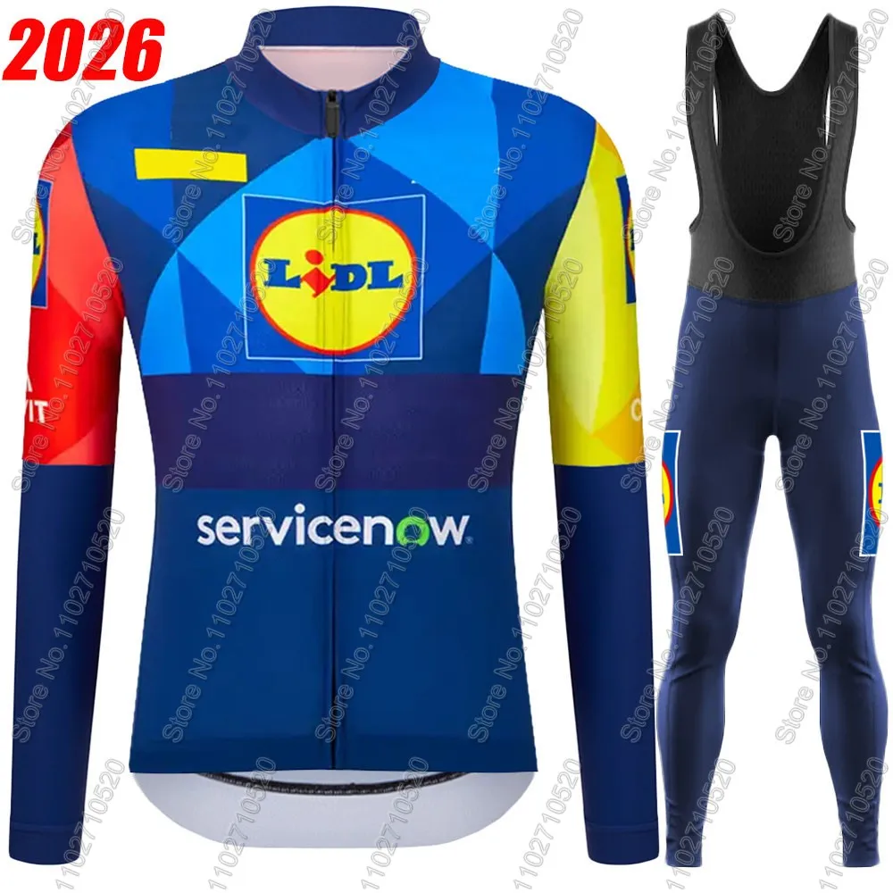 

Lidl 2026 Cycling Jersey USA Team Set Long Sleeve Mens Summer Winter Clothing Road Pants Bib Bike Suit MTB Wear Maillot Ropa