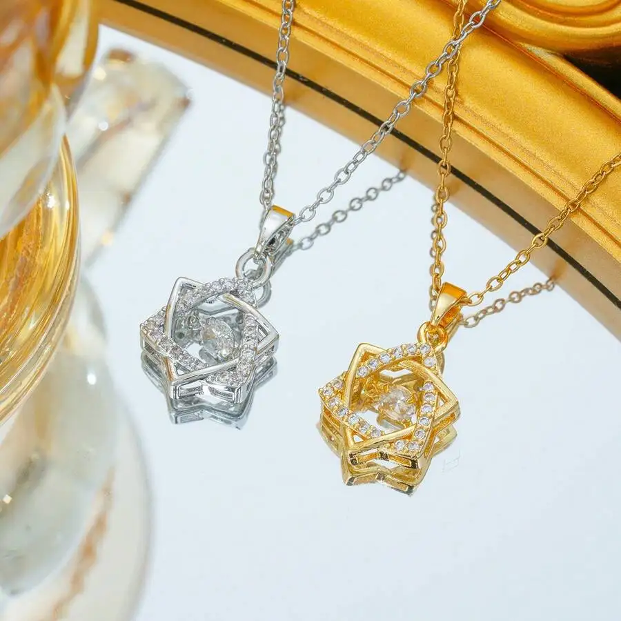 Collar con colgante de estrella de David para mujer: joyería elegante, versátil y ligera de lujo, ideal para bodas, fiestas y días festivos