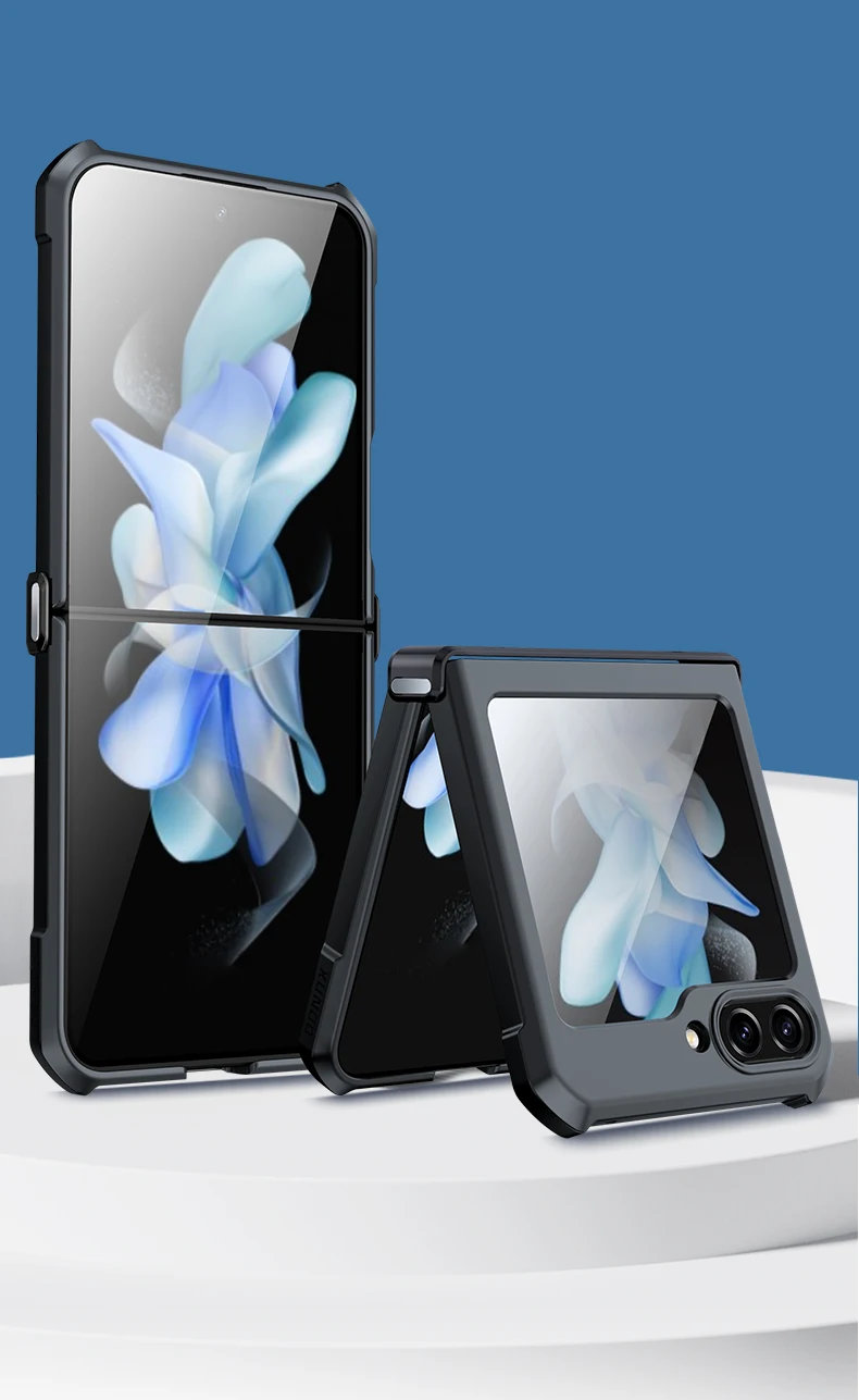 Xundd für Samsung Galaxy Z Flip 7 5 Z Flip 6 7 5G Hülle Airbag stoßfestes Acryl+TPU+Glas Rückseite für Flip5 Zdaa 5 7 Diego Premiere – Detail 2