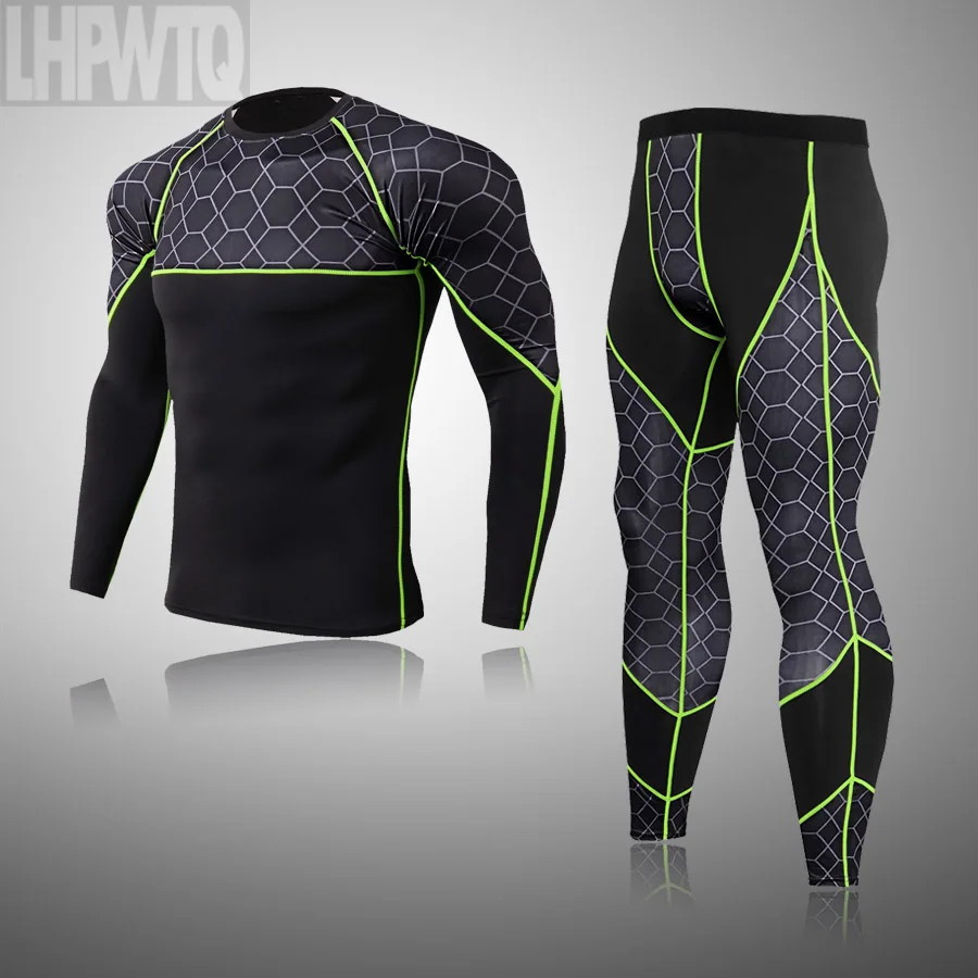 Men's Compression Sports Thermal underwear Men Winter Second Skin Fitness Tights Base Layer Sportswear Running Long Sleeve Shirt