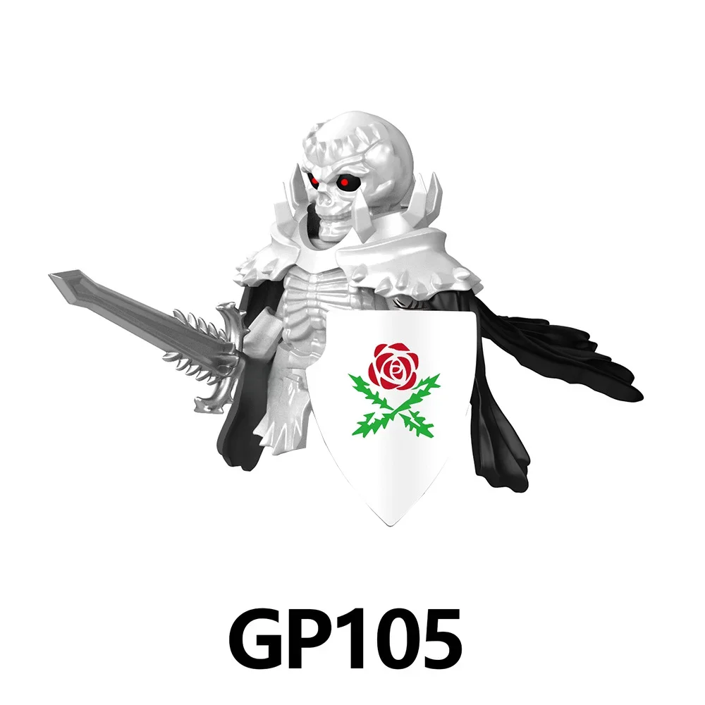 Medieval Skeleton Knight Skeleton Horse Compatible Bricks Berserk Guts Puzzle Action Figures Model Building Blocks Doll Toy Gift