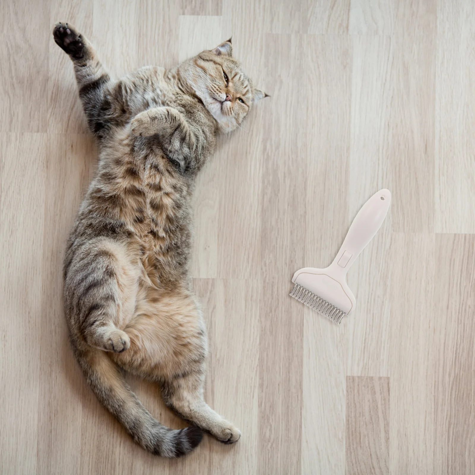 

Pet Hair Brush Stainless Steel Dematting Comb Cat Dog Grooming Tool Easy Hair Removal Clicker Release Button Pet Grooming