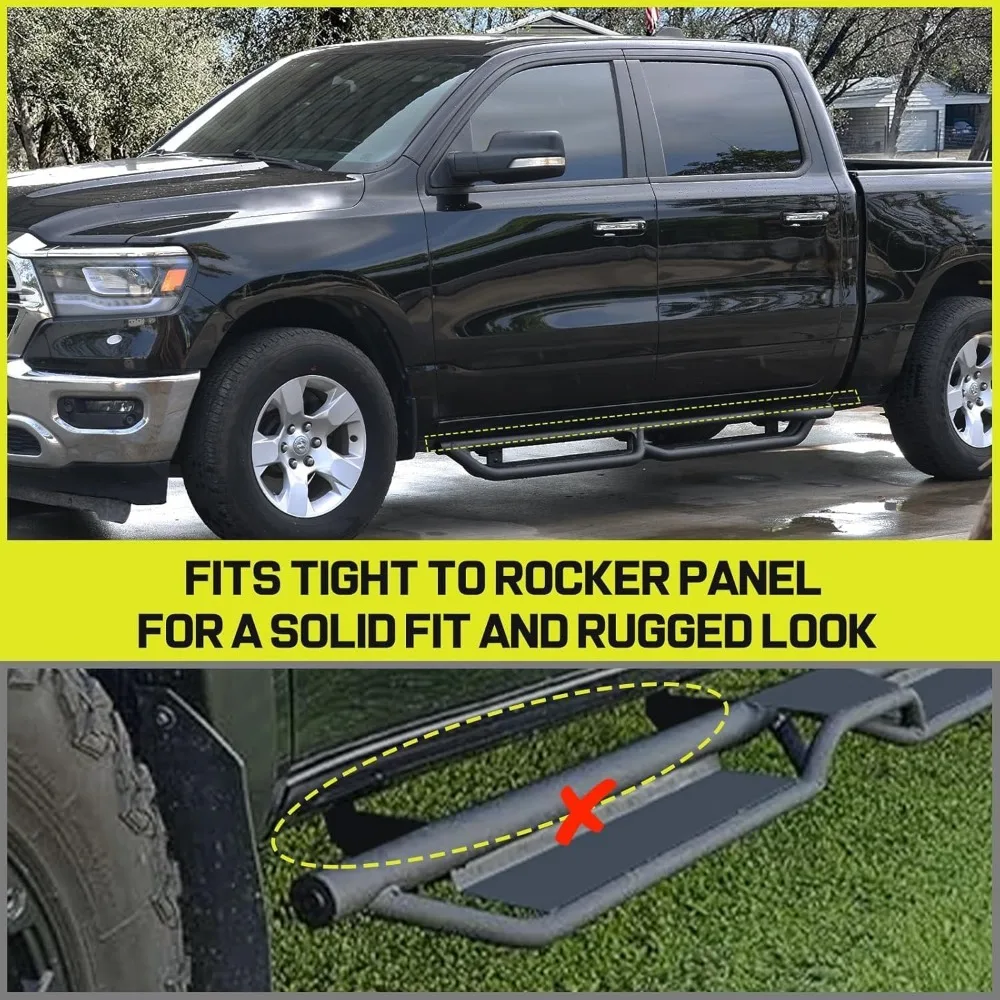 Bed Access Running Boards Compatible with 2019-2025 Chevy Silverado/GMC Sierra 1500 Crew Cab, 20-25 Silverado/Sierra 2500HD 3500