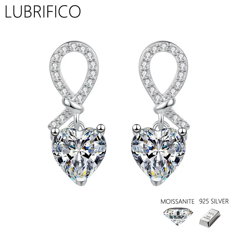 

2,0 карата Муассанит Серьги-капельки в форме сердца из стерлингового серебра 925 пробы Лабораторные серьги с бриллиантами для женщин Изящные ювелирные изделия Свадебная вечеринка