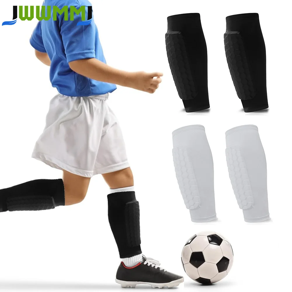 1/2 Stück Wadenkompressionsbandage mit Wabenpolstern, Fußball-Schienbeinschoner, Schutzpolster für Fußball-Schienbeinschoner