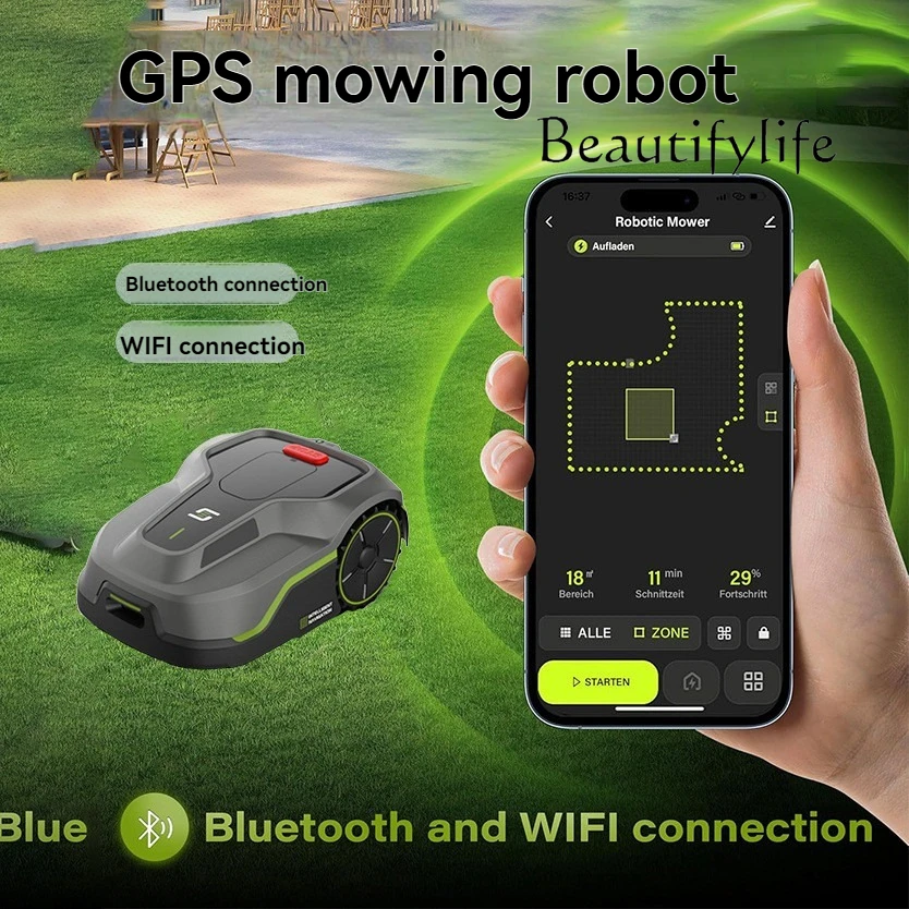 SS الذكية روبوت جزازة العشب التلقائي روبوت جزازة العشب مع نظام تحديد المواقع ل 600m2 حديقة التطبيق التحكم مخصص الطريق جزازة العشب الروبوتية