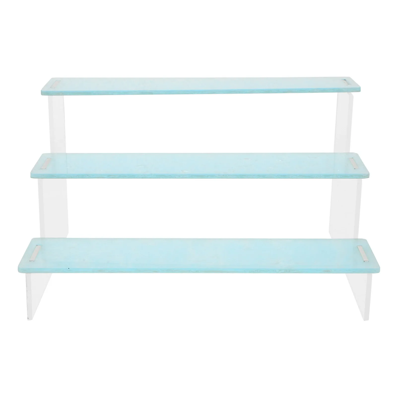 

2pcs Acrylic Riser Display Stand 3-Tier Storage Rack Transparent Collectibles Holder For Figurines Desktop Organizer Clear