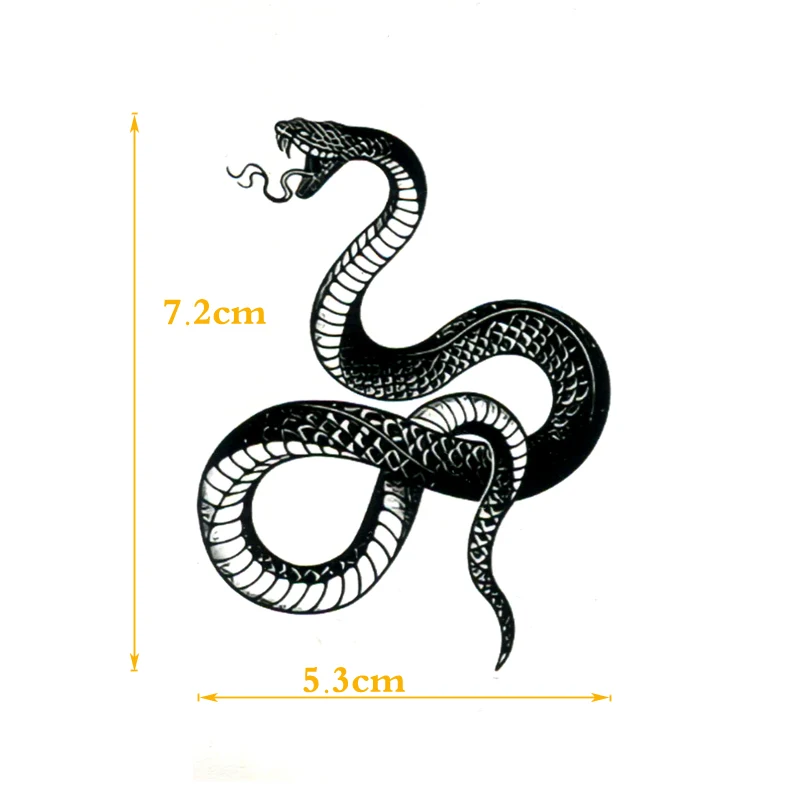 검은 뱀 방수 임시 문신, 남성 문신 아트 플래시 문신 스티커, 문신 헤나 문신 바디 아트, 가짜 문신 슬리브