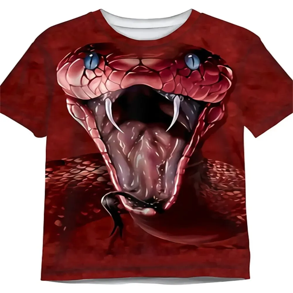 2024 New Summer Men\'s Round Neck Tops T-shirt Oversized Evil Dragon Print Pattern T-shirt Street New Fashion Short-sleeved Tops