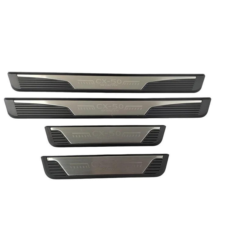 4PCS Plastic Stainless Steel For 2022-2025 Mazda CX50 CX-50 CX 50 Car Accessories Auto Door Sill Pedal Welcome Scuff Plate Cover